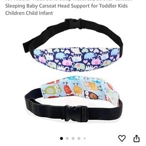 Kids Adjustable Head Support Strap - Blue and Multi-Color